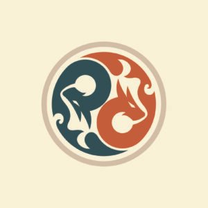 Two Dragon Yin Yang Logo