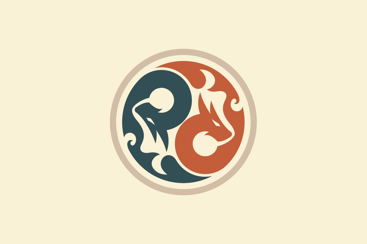 Two Dragon Yin Yang Logo